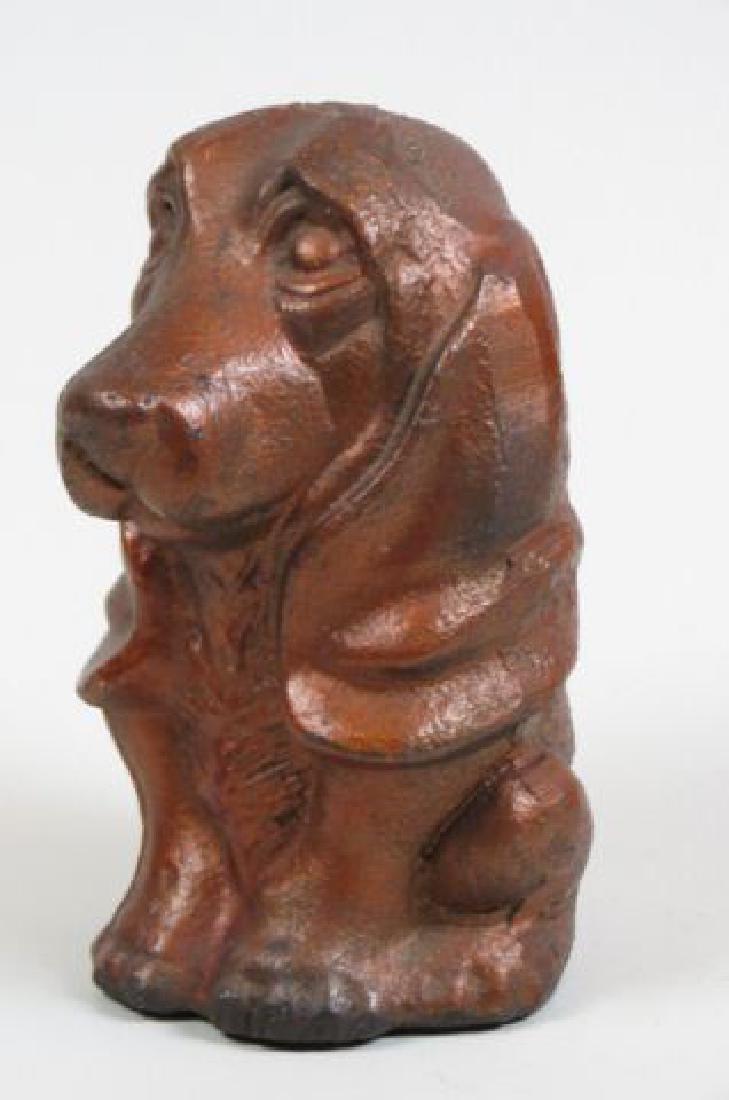 Cast Iron Figural Doorstop of a Sad Puppy, (1 of 3)