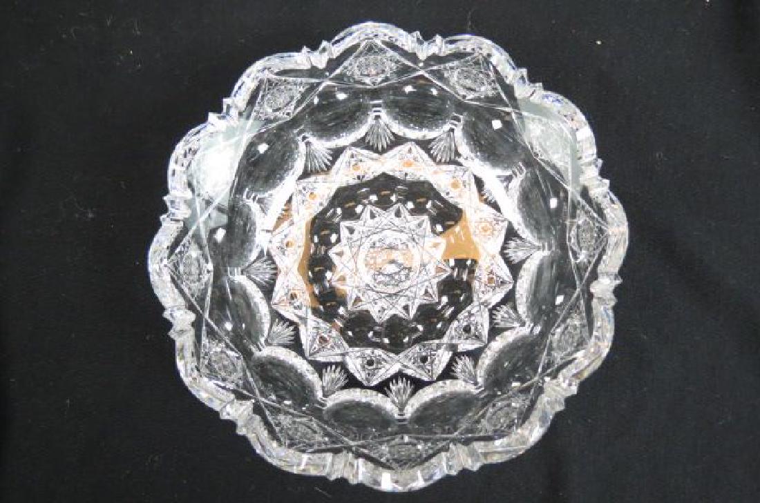Sinclaire Brilliant Period Cut Glass Bowl,: "Queen's" style pattern, signed, 8", excellent.....Sinclaire cut glass was made by H.P. Sinclaire and Company of Corning, New York, between 1904 and 1929. Sinclaire reorganized his company under the n