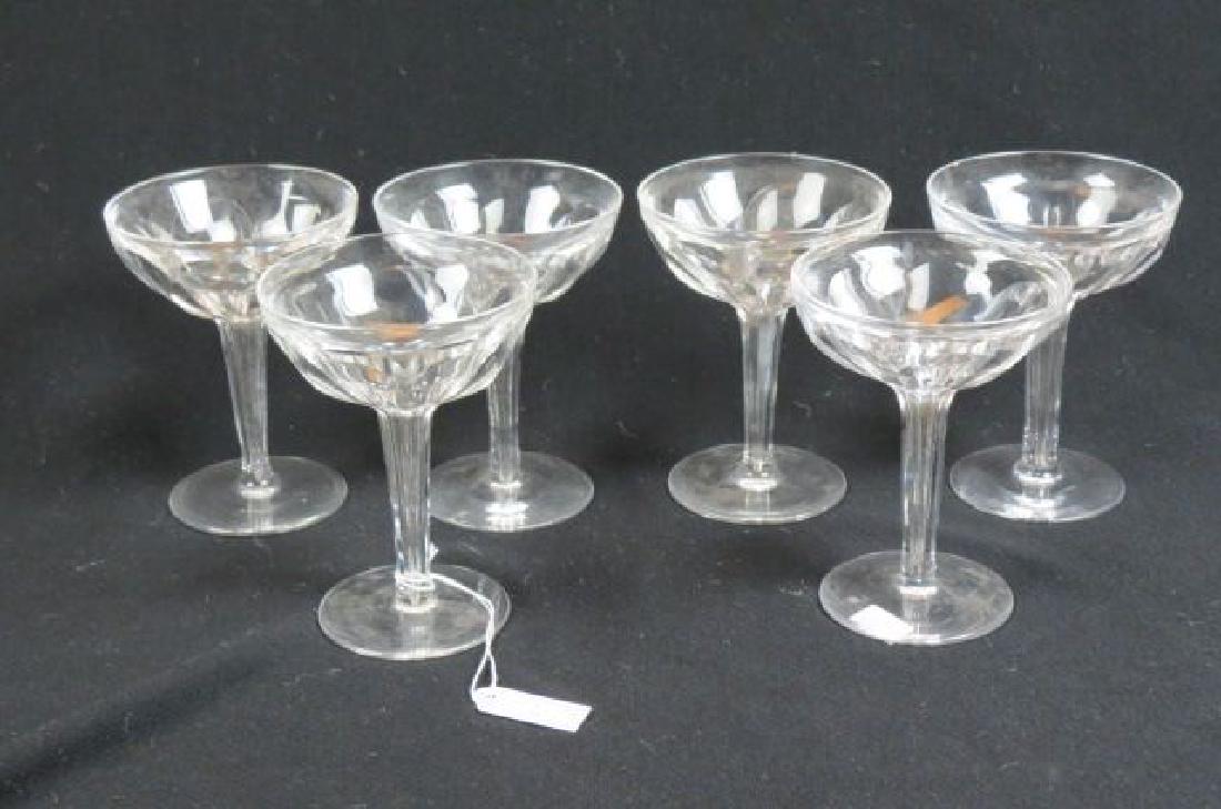 6 Libbey Cut Glass Champagnes, (1 of 3)