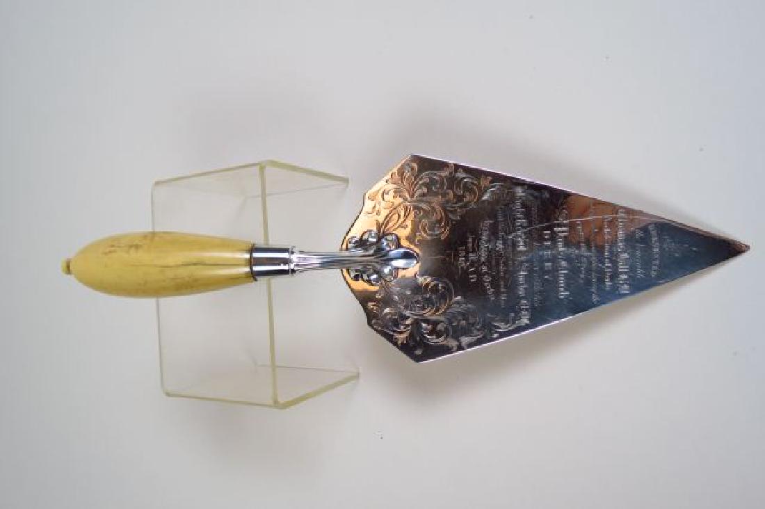 English Sterling Corner Stone Presentation Trowel, (1 of 7)