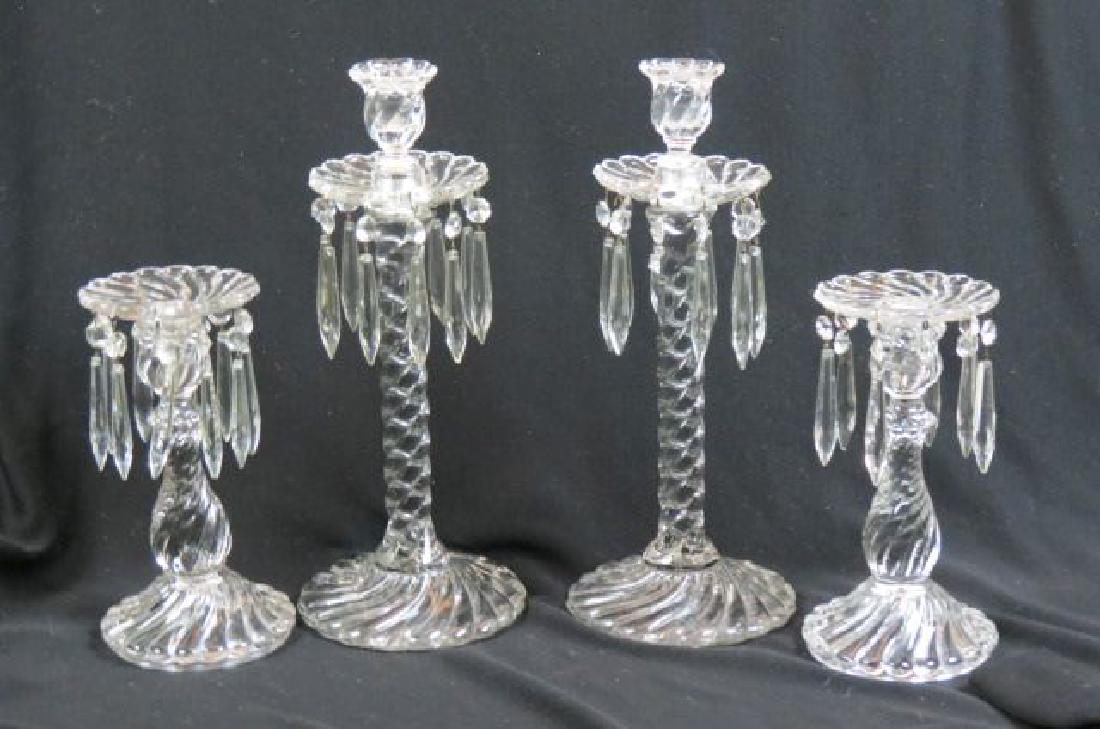 2 pair of Fostoria "Colony" Glass Candlesticks, (1 of 3)