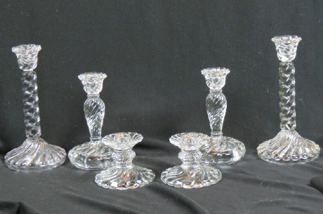 3 Pair of Fostoria "Colony" Glass Candlesticks, (1 of 4)