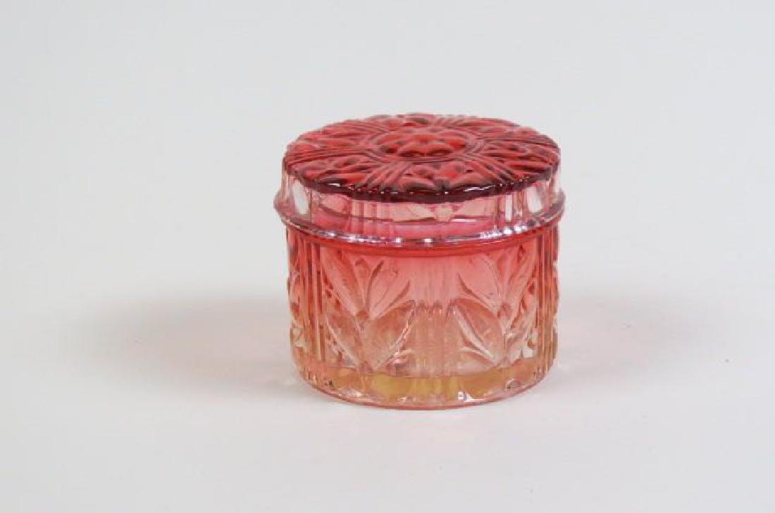 Baccarat Rose Tiente Art Glass Dresser Jar, (1 of 1)