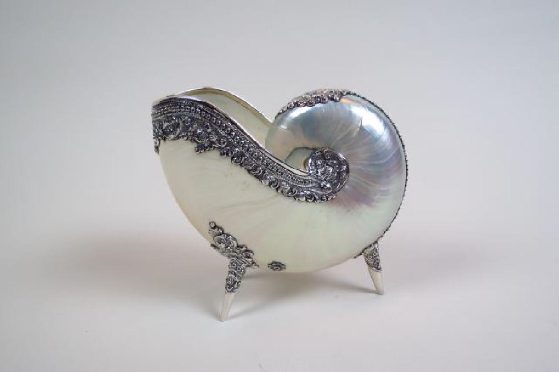 Sterling Silver Decorated Nautilus Shell, (1 of 5)