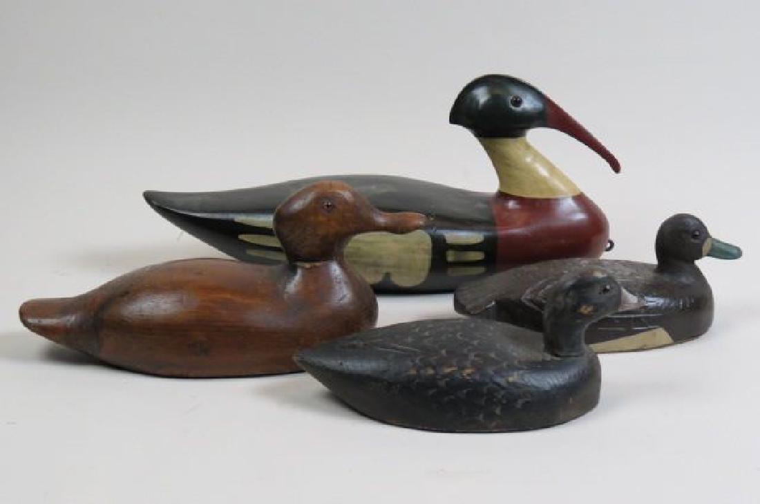 Lot of 4 Wooden Duck Decoys, (1 of 5)