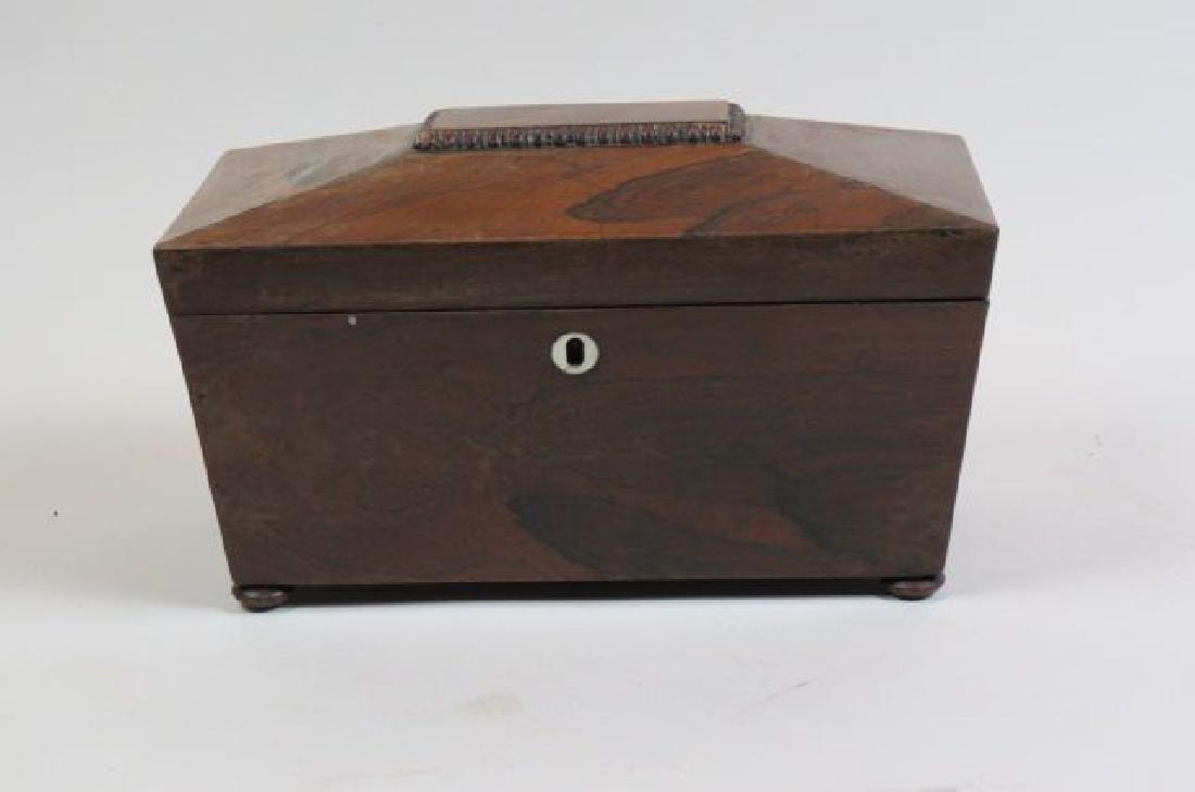 Regency Rosewood Tea Caddy Box, (1 of 3)