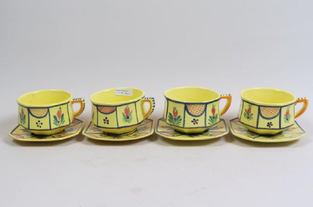 4 Henriot Quimper French Pottery Cups & Saucers, (1 of 4)