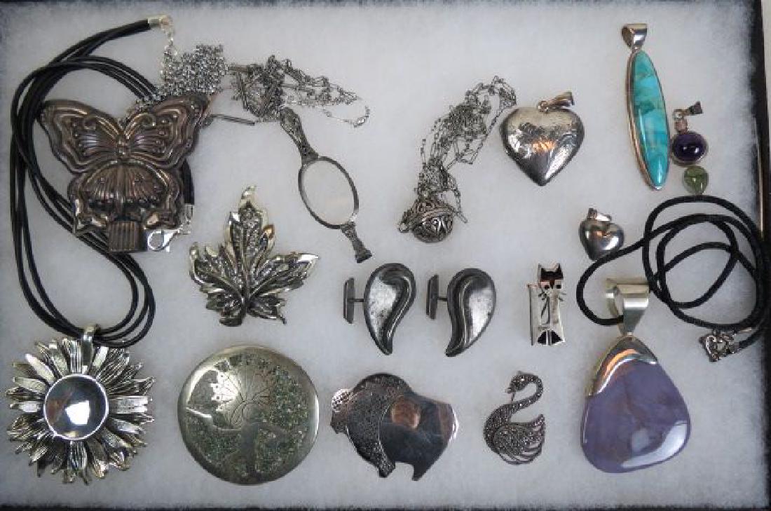 15 pc. Sterling Silver Jewelry Lot; (1 of 4)