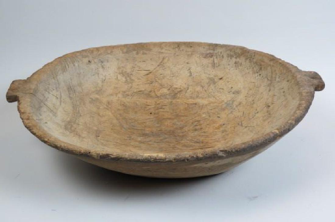 Large Early Wooden Dough Bowl, (1 of 4)