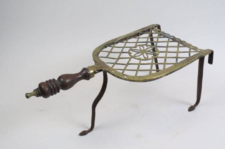 Early Brass Fireplace Kettle Stand,