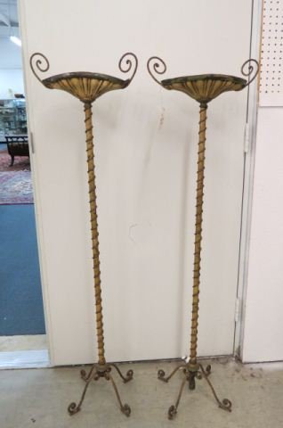 Pair of Antique Metal Painted Plant Stands, (1 of 4)