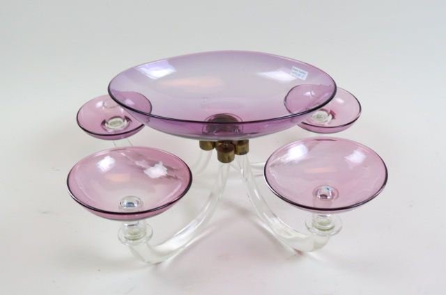 Italian Art Glass Epergne, (1 of 4)