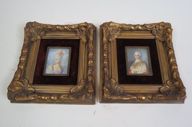 Pair of Miniature Portrait Paintings, (1 of 6)