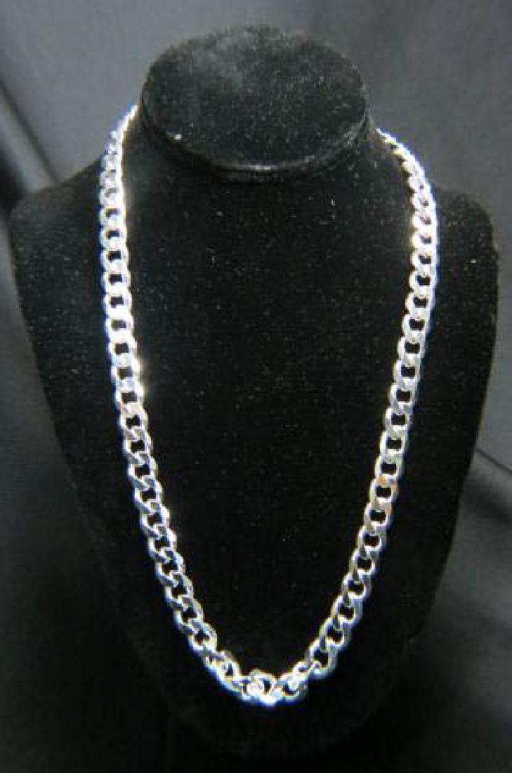 Man's Cuban Link Sterling Silver Necklace,: approx. 1/2" wide, 24" long, 112 grams.