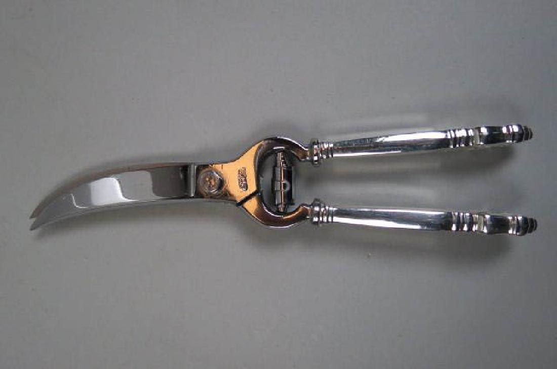 International Royal Danish Sterling Silver Shears,: for poultry, stainless cutting end, sterling handles, 10 1/2', no monogram, excellent.
