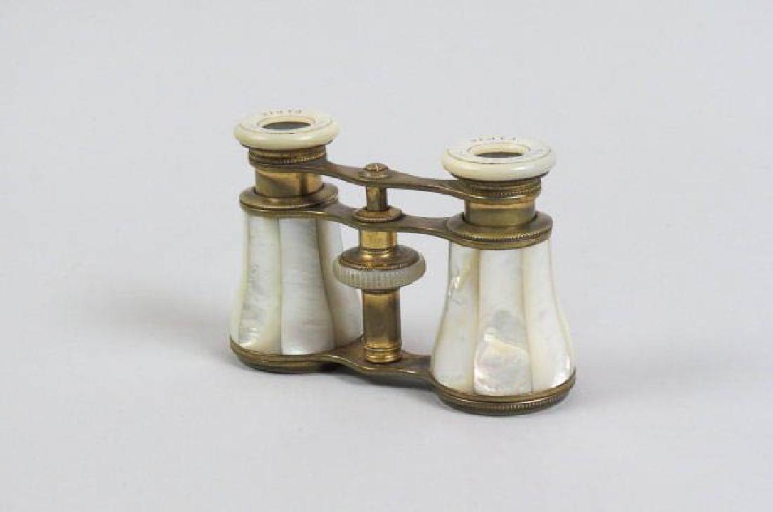 French Victorian Opera Glasses,: mother-of-pearl decor.
