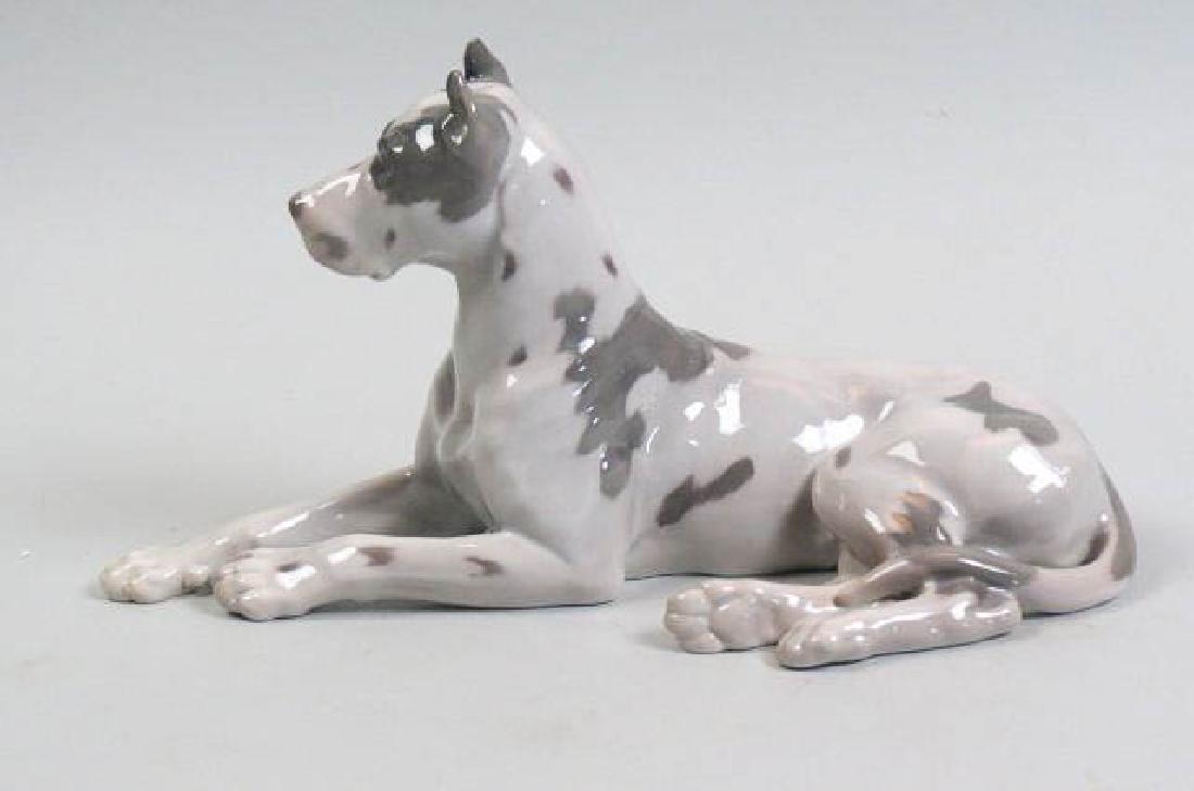 Bing & Grondahl Porcelain Figurine of a Great Dane: at rest, #1773, 11 1/2" long, 6" tall, excellent.