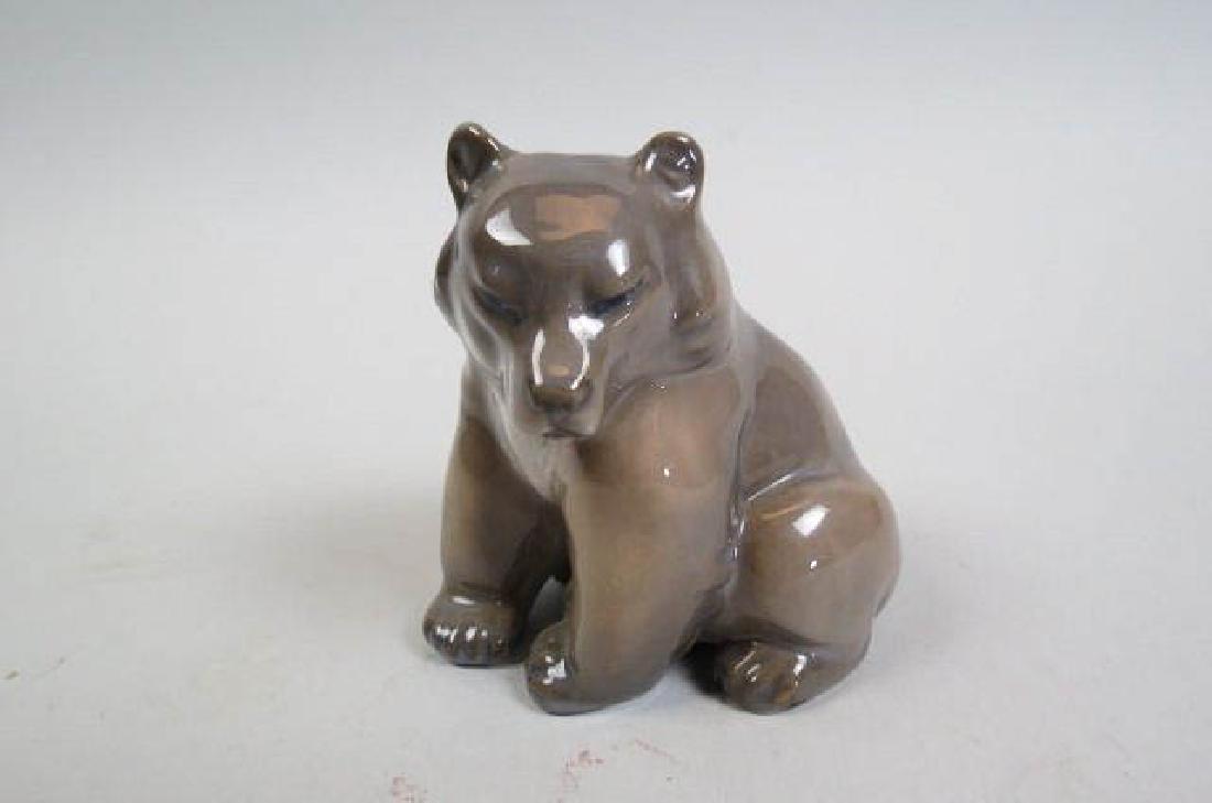 Royal Copenhagen Porcelain Figurine of a Bear Cub,: seated, #1233/3015, 3 3/4", excellent.