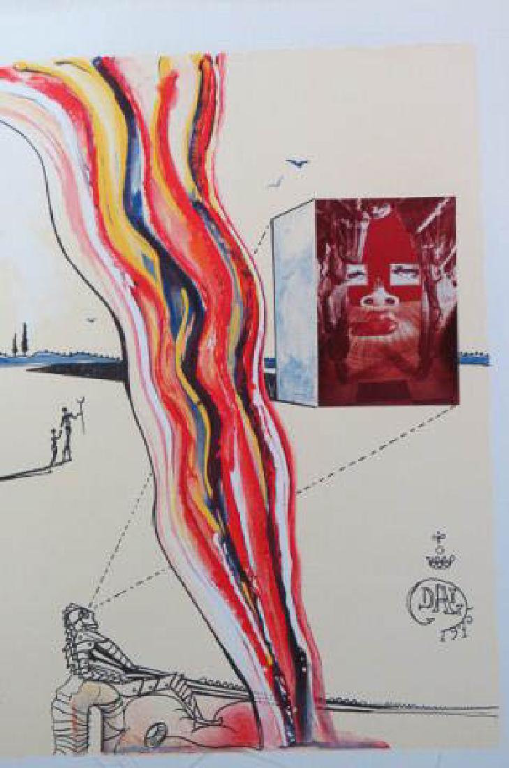 Salvador Dali Lithograph: Imaginations and Ojects of the Future series "Liquid & Gaseous Television" image area art 14" x 20" and an area of drawings & scribbling, which combined make up about 20" x 31", I-32/250, in plexiglas