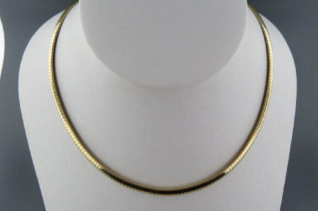 14k Gold Omega Necklace,: Italian, 1/4" wide, 16" long, 27 grams.
