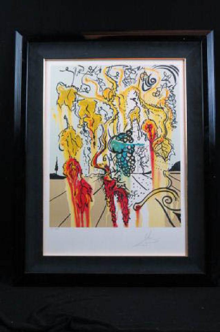 Salvador Dali Lithograph "Portrait of Autumn": or "Joys of Bacchus," HC 61 of 65 in Arches paper, page #187 of Field's Book, image area 22" x 18", estate of James Mann.