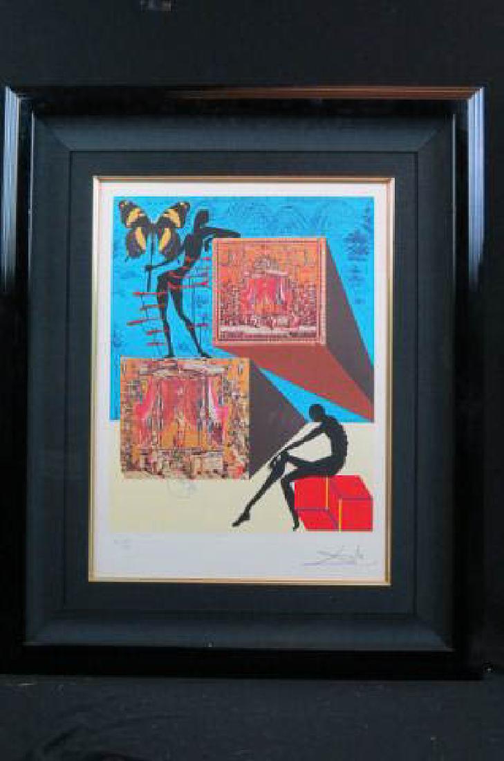 Salvador Dali Etching with Lithography,: Memories of Surrealism series "Dressed in the Nude," A#124 of 175, 1971 with certificate of authenticity, page #68 in Field's book, estate of James Mann.