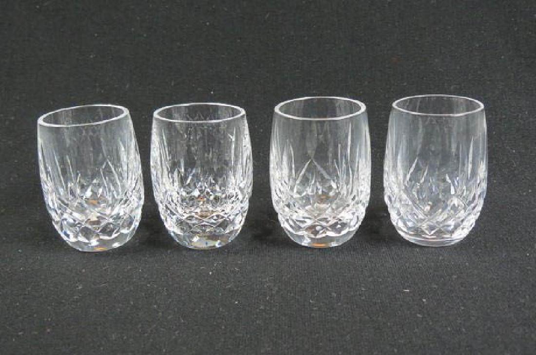 4 Waterford Crystal "Lismore" Shot Glasses,: 2 1/2", signed, excellent.