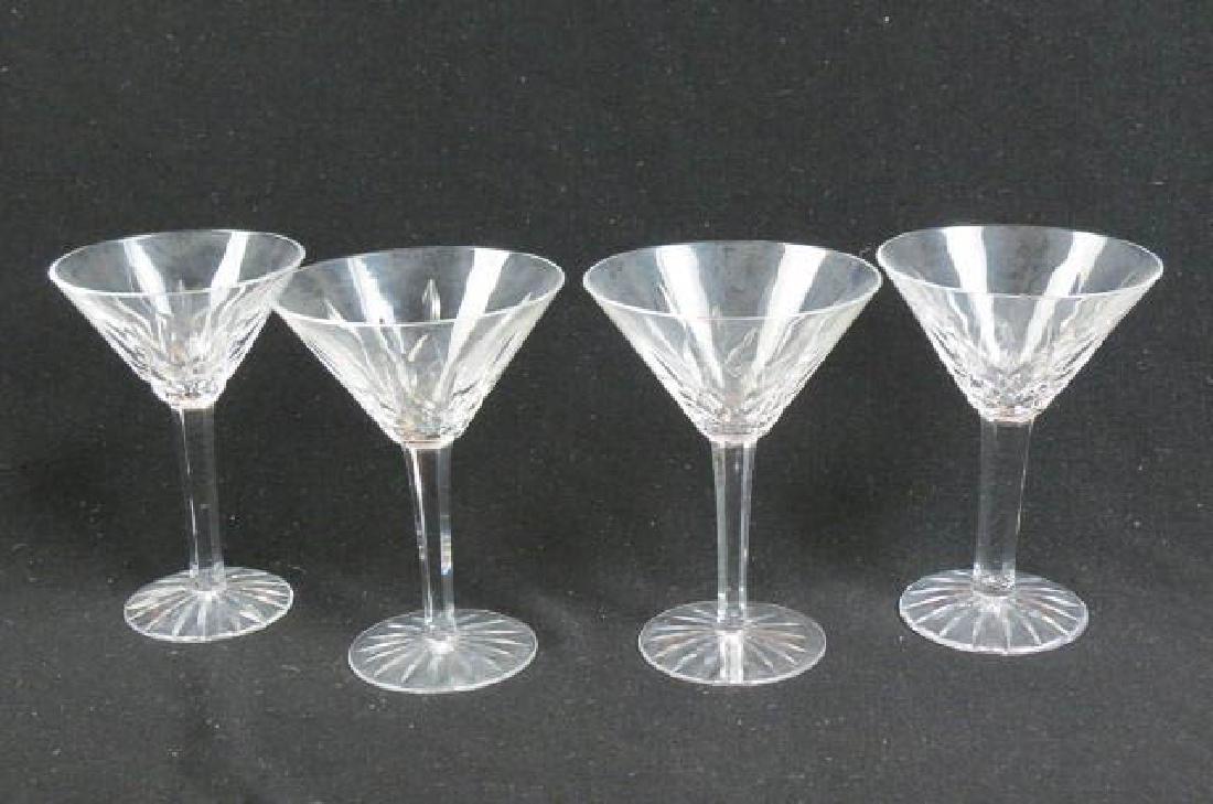 4 Waterford Crystal "Lismore" Martini Glasses,: 6", singed, excellent.