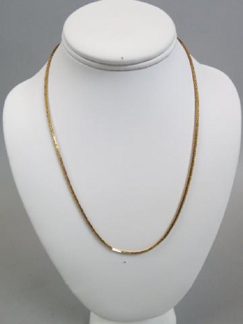 14k Gold Necklace,: squared fancy links, 2mm, Italian, 20" long, 14.3 grams