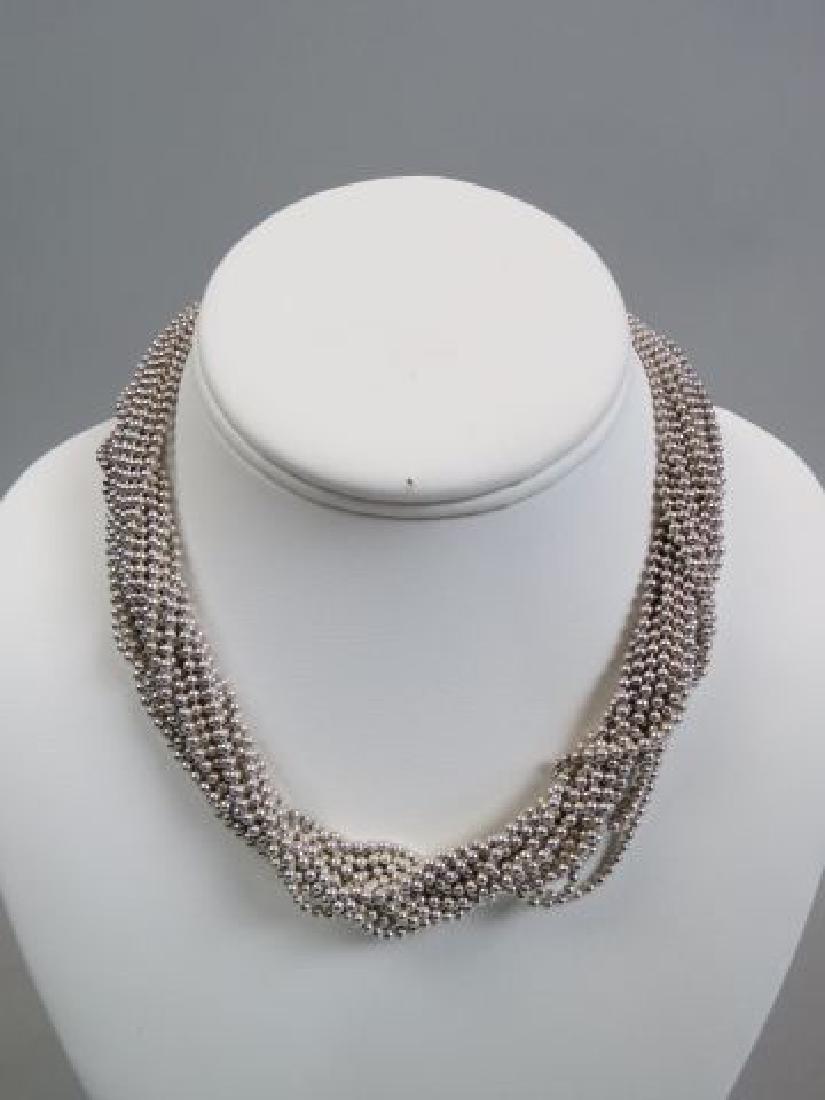 Lagos Caviar Sterling Silver Necklace,: 18 strands, ball design, 17" long, 145 grams
