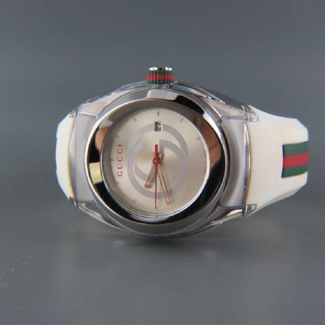 Gucci Wristwatch Model 137 Sync Large,: stainless case, Gucci rubber band, working