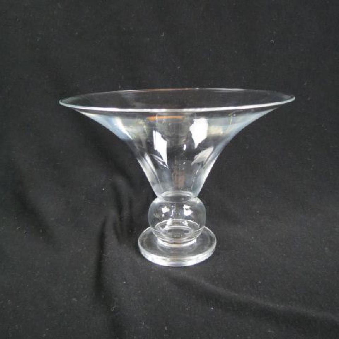 Steuben Crystal Flared Vase,: #7845, designed by Sidney Waugh, issued in 1939, 6 3/4", excellent