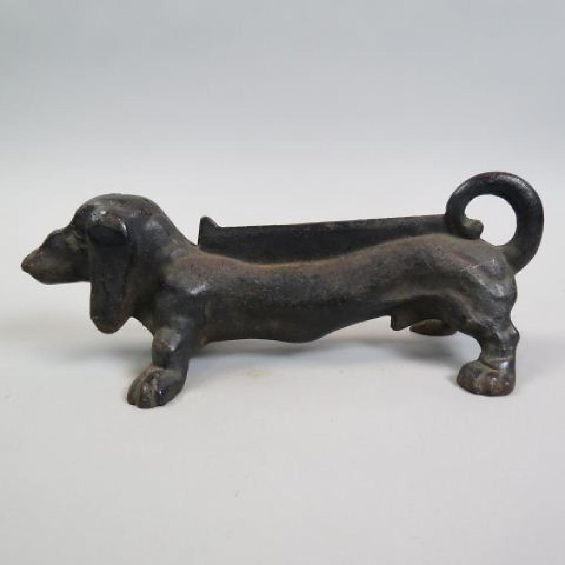 Cast Iron Figural Dachshund Boot Scraper,: 16" long, 5" tall