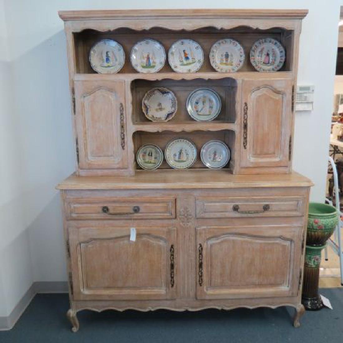 Antique Oak Stepback Style Cupboard,
