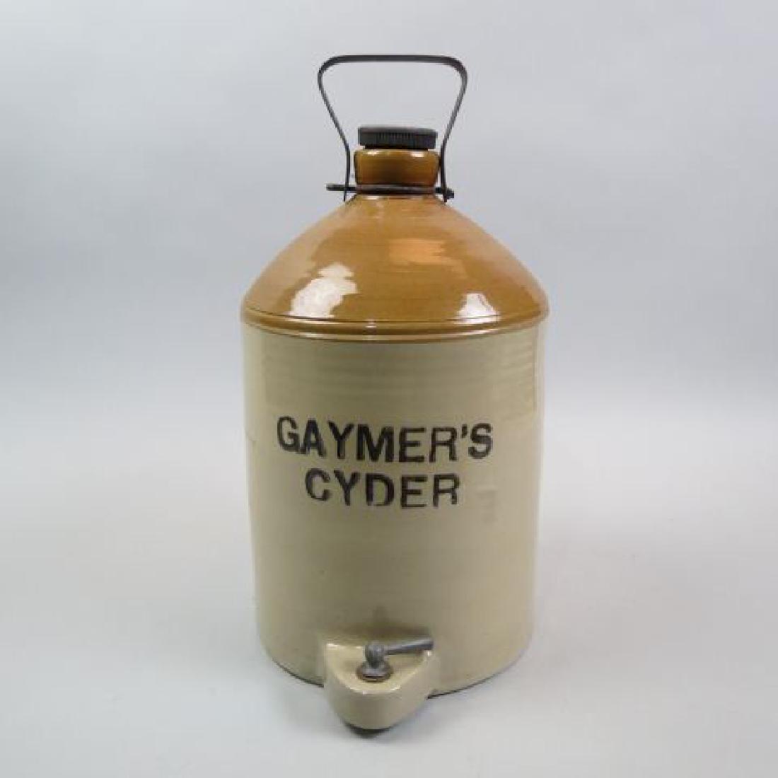 Gaymer's Cyder Stoneware Cooler with Spigot,: 15" tall plus top swing handle,
