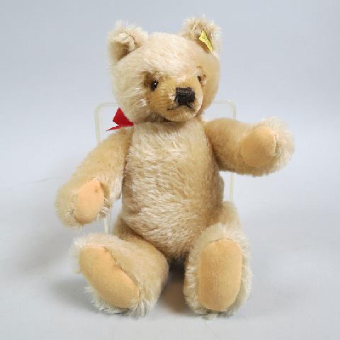Steiff Teddy Bear, Golden Mohair,: jointed, 9", button & tag, excellent