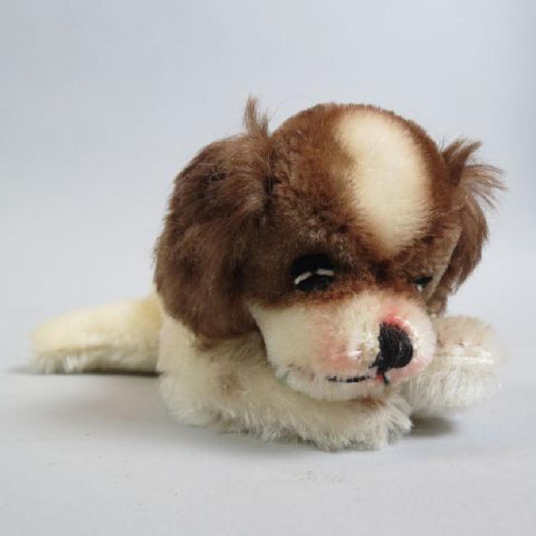 Steiff Mohair Toy "Floppy Cockie,": cocker spaniel, special Pennsylvania tag, button, name tag, 7" long, excellent