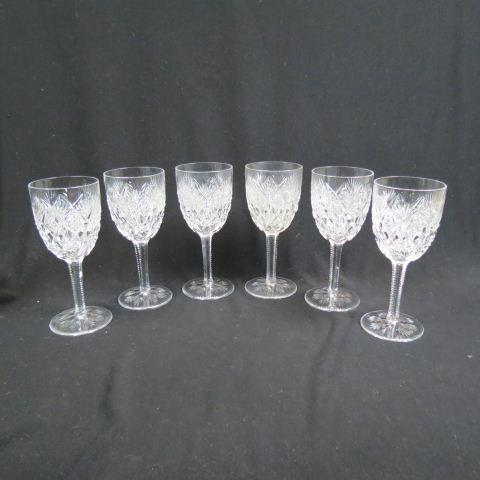 6 St.Louis Cut Glass Goblets,: diamond, fan and cane, 7 1/2", signed, excellent....The Compagnie des Cristalleries de Saint Louis is a corporation, founded in 1767 in Münzthal (Saint-Louis-lès-Bitche in French) in Lorraine. It is