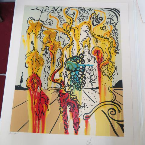 Salvador Dali, lithograph "Portrait of Autumn",: #I226 of 350, 1980 in porfolio, authenticated and signed on back by Albert Field, image area 18" X 22 1/2", provenance :Estate of James Mann.