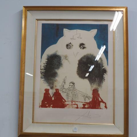 Salvador Dali, lithograph, "The Lawyer",: AP#1 of 50, 1978, from Brana Fine Art, with certificate, authenticated by Albert Field and signed by him on back, image area " X ", nicely framed, provenance: Estate of James Mann.