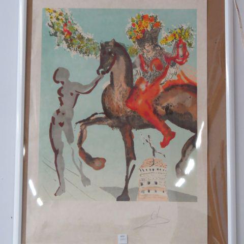 Salvador Dali, lithograph,: #I82 of 500, pencil signed and numbered, approx 18" X 22 1/2", unframed. Provenance: Estate of James Mann, unframed. Provenance: Estate of James Mann.
