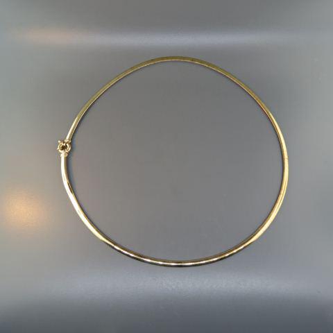 14K Gold Omega Necklace,: Italian, 4 mm wide, 21" long, 15.6 grams.