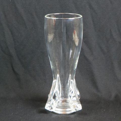 Steuben Crystal Tall Vase,: applied prunts at base, 13", signed, excellent.....Steuben Glass is one of America’s most cherished producers of collectible crystal. Whether it is a Steuben vase, bowl, figurine, or sculpture, Steu