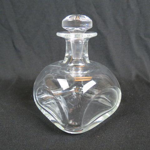 Steuben Crystal Decanter,: pinch squared ships style, 7 1/4" tall, signed, excellent....Steuben Glass is one of America’s most cherished producers of collectible crystal. Whether it is a Steuben vase, bowl, figurine, or sculp