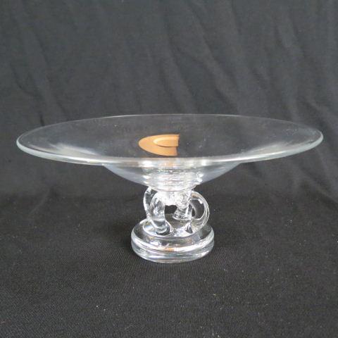 Steuben Crystal Fruit Compote,: openwork pedestal base, 10" diameter, 4 1/2" tall, signed, excellent...Steuben Glass is one of America’s most cherished producers of collectible crystal. Whether it is a Steuben vase, bowl, figurine