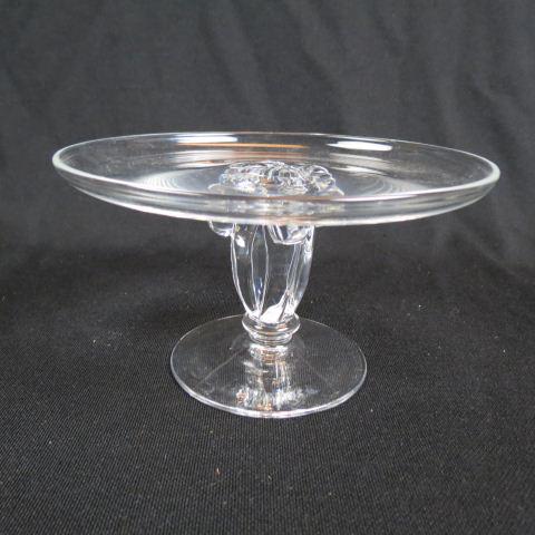 Steuben Crystal Tazza or Compote,: four lobed pedestal base, 6 1/2" diameter, 4" tall, signed, excellent....Steuben Glass is one of America’s most cherished producers of collectible crystal. Whether it is a Steuben vase, bowl, figuri