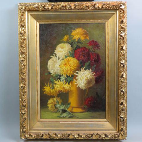 George Washington Seavey, oil, Floral Still Life,: on canvas, image area 18" x 26" plus elaborate gold frame, well listed early Florida artist..............Biography from the Archives of askARTBiography photo for George Washington SeaveyGeorge Washing
