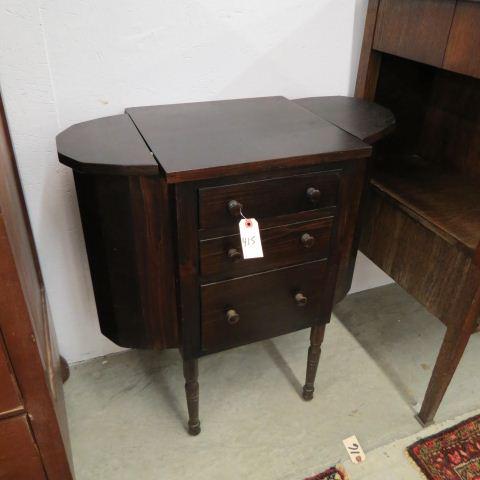 Martha Washington Sewing Cabinet,: 3 drawers and lift top side compartments, 29" tall, 28" wide.