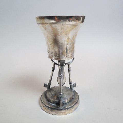 Victorian Silverplate Figural Vase by Tufts,: key and inverted bell shape, 1890's, 6"