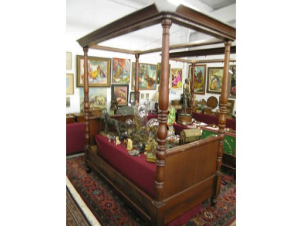 4 Poster Canopy Bed, 19th Century.: 19th Century.